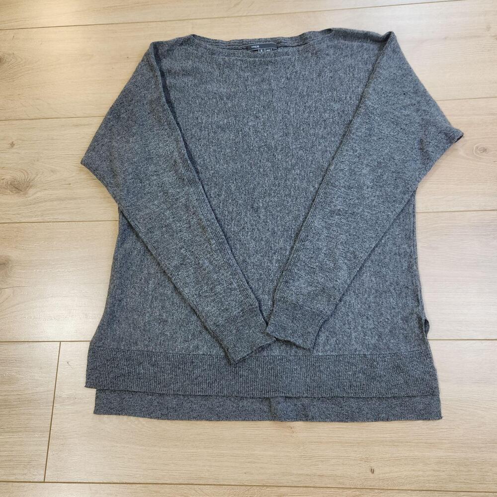 Vince Sweater Womens Small Gray 100% Cashmere Crewneck Pullover Knit Relaxed